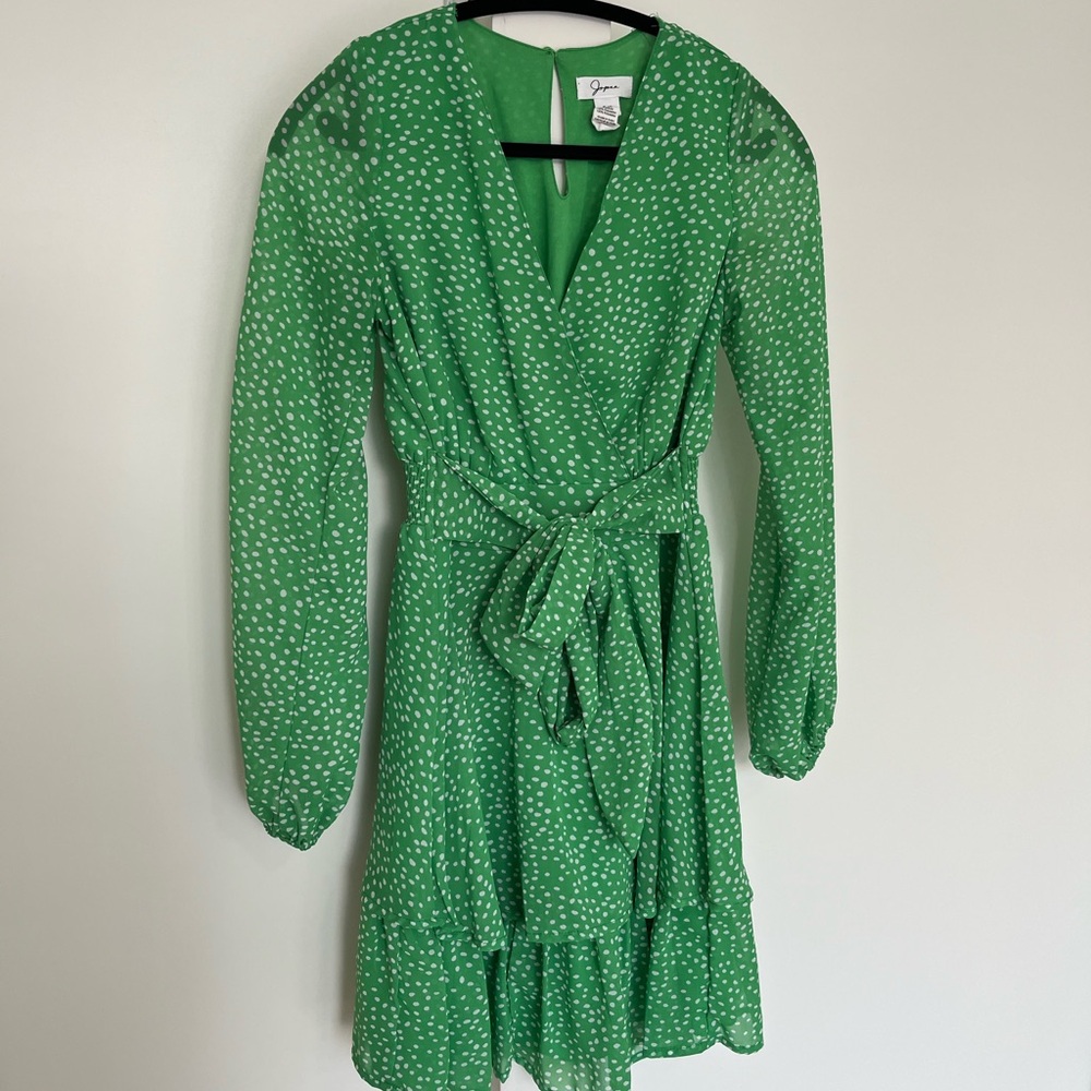 Polkadot Green Ruffle Dress